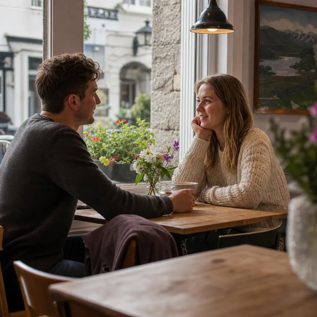 Two people checking a walking route beside a parked car in Cumbria